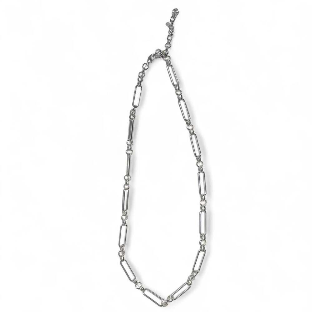 Lucky Brand Silver-Tone Paperclip Link Chain Necklace